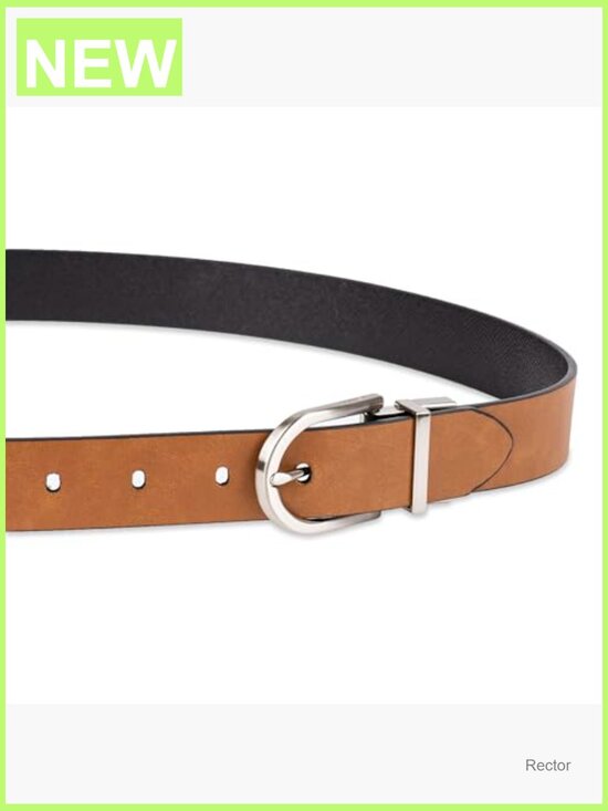 Reversible Leather Belt for Jeans Dresses Trousers Adjustable Fit